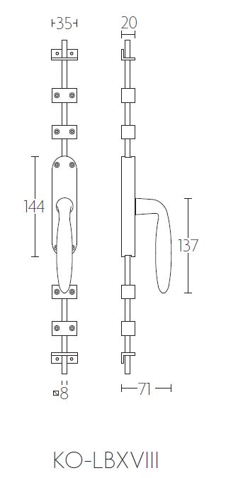 Kruk-Espagnolet KO-LBXVIII links mat zwart - Afbeelding 2