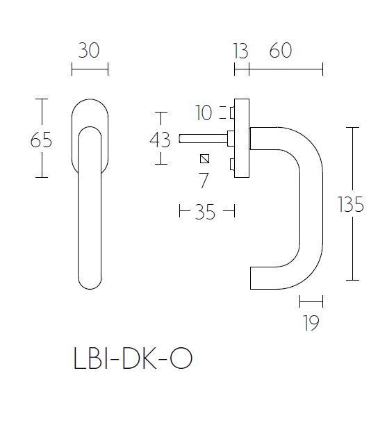 Draaikiepgarnituur BASICS LBI-19DK-O mat rvs - Afbeelding 2