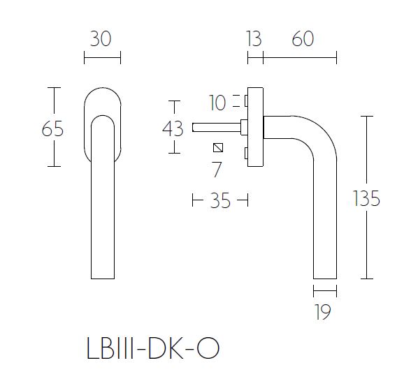 Draaikiepgarnituur BASICS LBIII-19DK-O mat rvs - Afbeelding 2