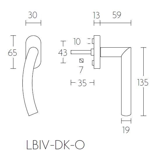 Draaikiepgarnituur BASICS LBIVDK-O links mat rvs - Afbeelding 2