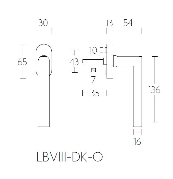Draaikiepgarnituur BASICS LBVIIIDK-O rechts mat rvs - Afbeelding 2