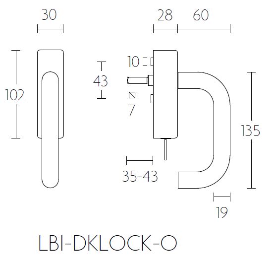 Draaikiepgarnituur BASICS LBI-19DKLOCK-O mat rvs - Afbeelding 2