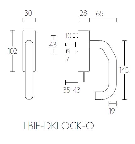 Draaikiepgarnituur BASICS LBI-19FDKLOCK-O mat rvs - Afbeelding 2