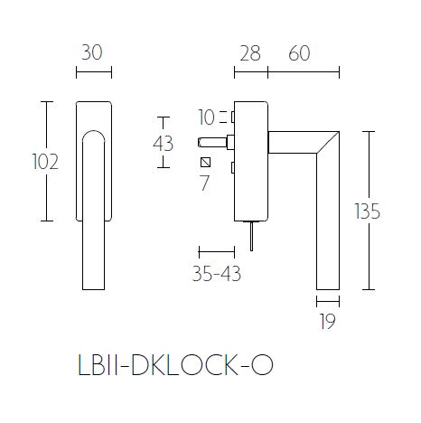 Draaikiepgarnituur BASICS LBII-19DKLOCK-O Mat RVS