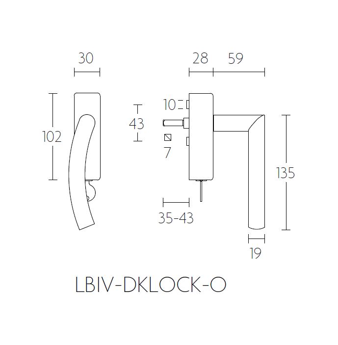 Draaikiepgarnituur BASICS LBIVDKLOCK-O rechts mat rvs - Afbeelding 2