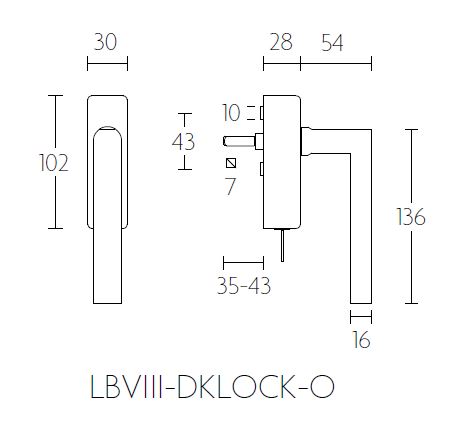 Draaikiepgarnituur BASICS LBVIIIDKLOCK-O rechts mat rvs - Afbeelding 2