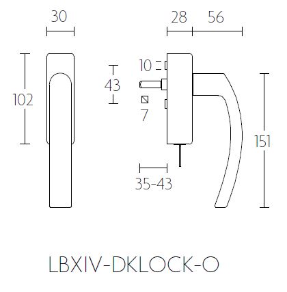 Draaikiepgarnituur BASICS LBXIVDKLOCK-O links mat zwart - Afbeelding 2