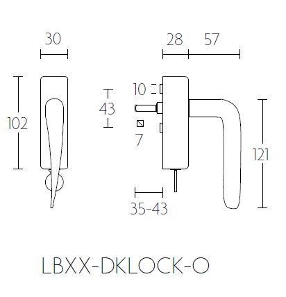 Draaikiepgarnituur BASICS LBXXDKLOCK-O rechts mat zwart - Afbeelding 2