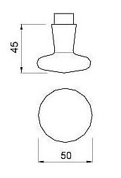 Ami Deurknop Paddestoelmodel Aluminium F1