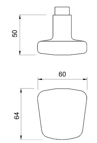 Ami Deurknop Trapeziummodel Aluminium F1