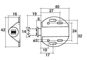 Automatische kastdeuropener zwart met tegenplaatje - Afbeelding 3
