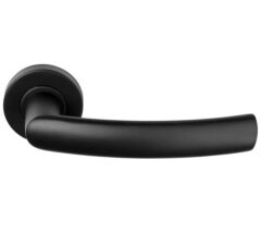 Deurkruk BASIC LBXIV op ronde rozet Mat Zwart