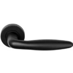 Deurkruk BASIC LBXVIII op ronde rozet Mat Zwart