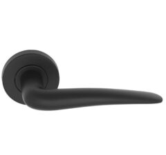 Deurkruk BASIC LBXX op ronde rozet Mat Zwart