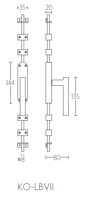 Kruk-Espagnolet KO-LBVII rechts mat zwart/zwart - Afbeelding 2