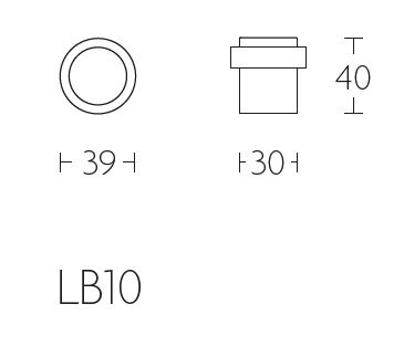 Deurstop BASICS LB10 mat wit - Afbeelding 2