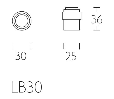Deurstop BASICS LB30 PVD mat goud - Afbeelding 2