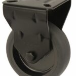 Bokwiel Zwart met bevestigingsplaat 50 mm