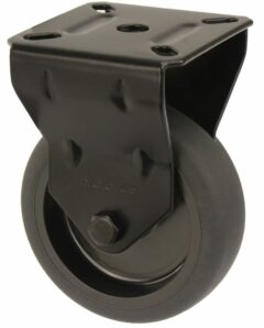 Bokwiel Zwart met bevestigingsplaat 50 mm