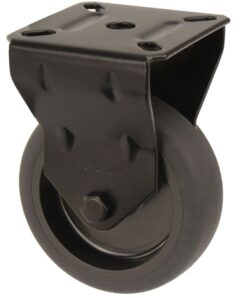 Bokwiel Zwart met bevestigingsplaat 100 mm