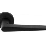 Deurkruk BASIC LBXXIH op ronde rozet Mat Zwart