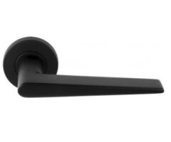 Deurkruk BASIC LBXXIH op ronde rozet Mat Zwart