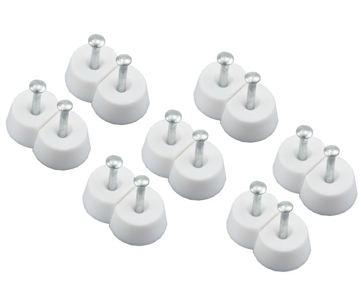 24 Starx kastplankdragers met afgeplat steunvlak, nagel Ø15 mm-dik 7 mm wit