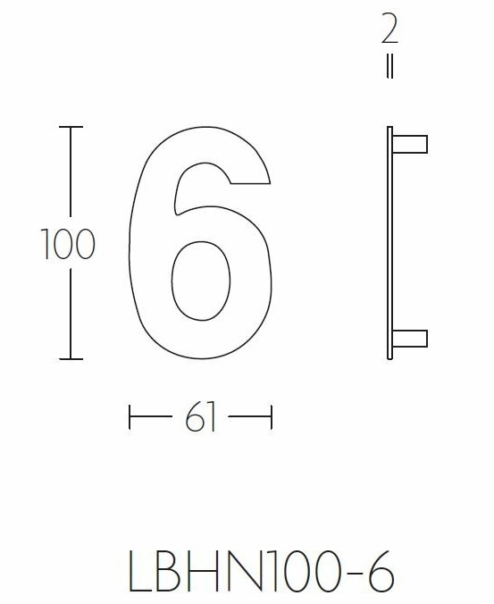 BASICS Huisnummer LBHN100-6 mat zwart - Afbeelding 2