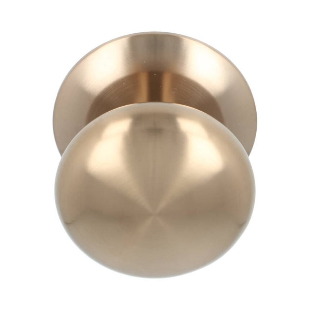 Voordeurknop BASIC LB65V vast op rozet PVD licht brons