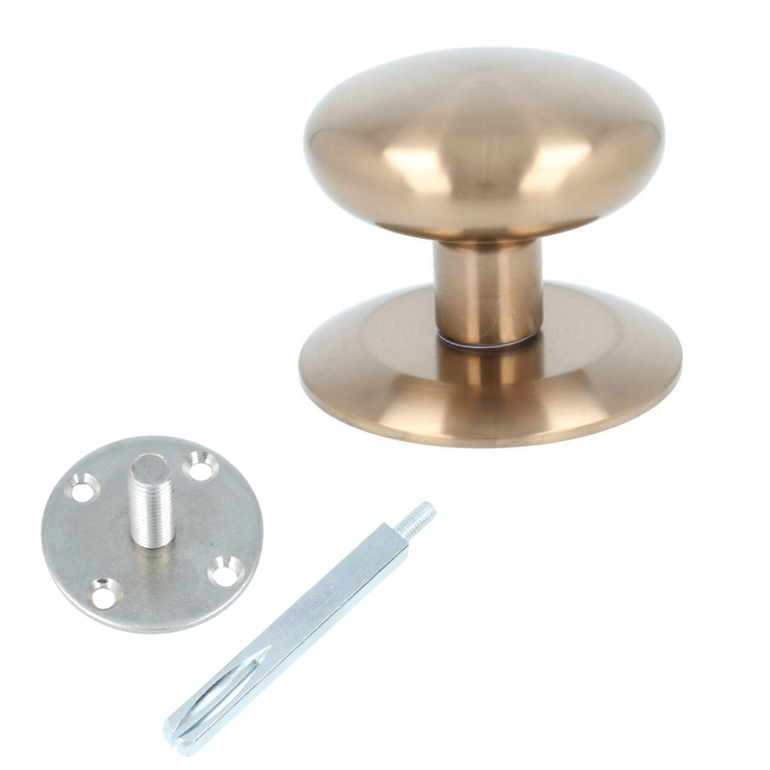 Voordeurknop BASICS LB65V vast op rozet PVD licht brons - Afbeelding 5