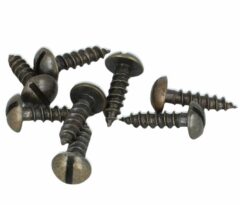 200 stuks bolkopschroef 3,0 x 12 messing antiek