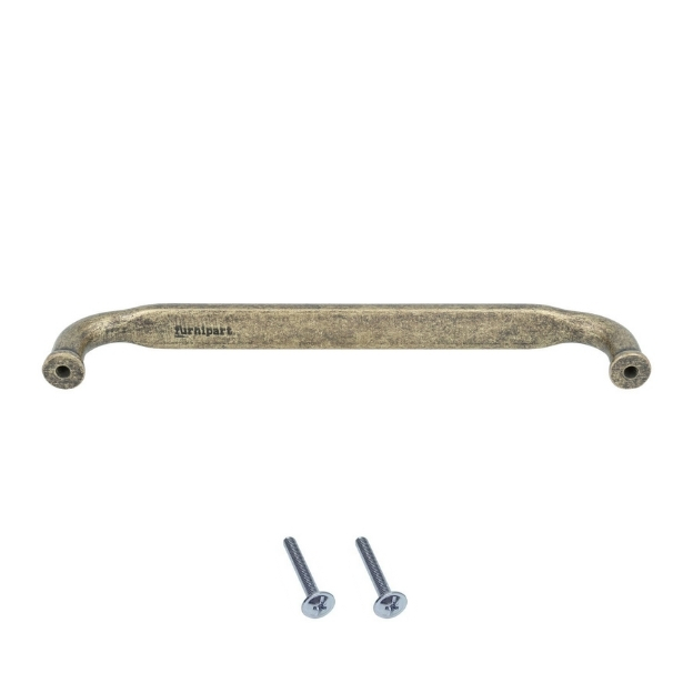 Beugelgreep plat zamak messing antiek 160 mm - Afbeelding 3