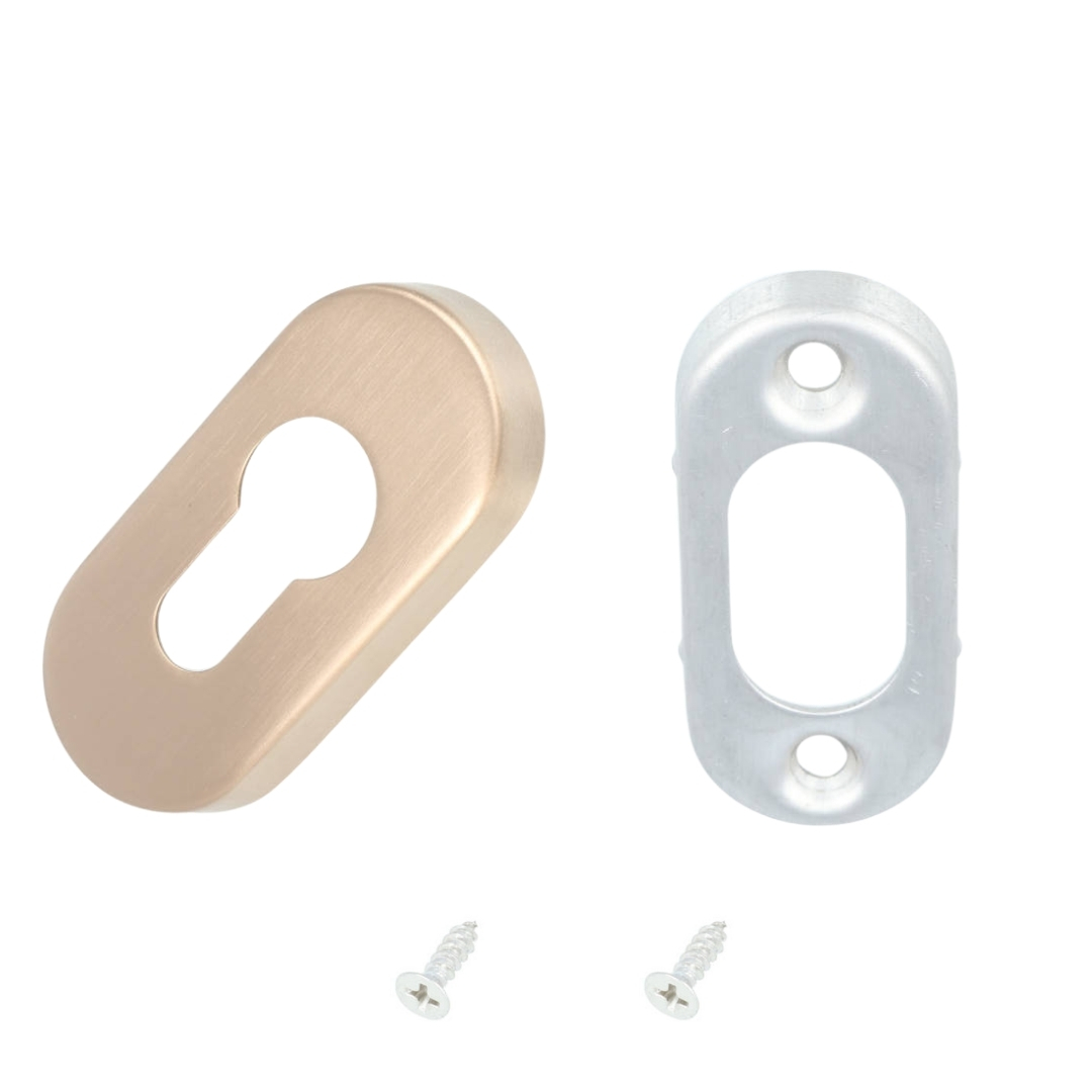 Cilinderplaatje ovaal BASICS LBY32 PVD licht brons - Afbeelding 3