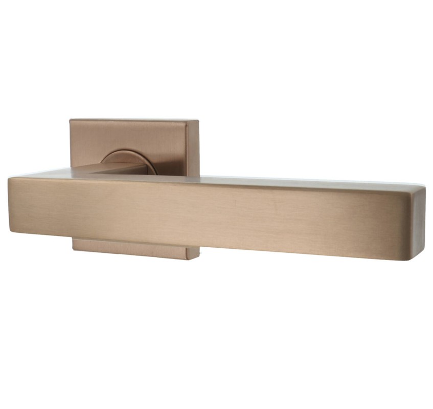 Deurklink BASICS BSQ1-G op vierkant rozet PVD licht brons - Afbeelding 4