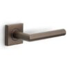 Deurklink BASICS LBII-19BSQR53 op geveerd rozet brons