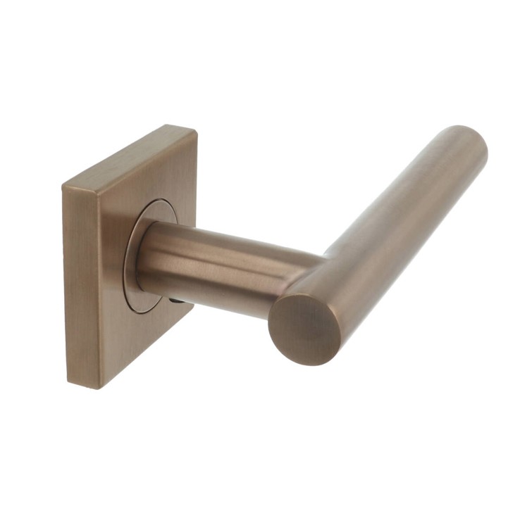 Deurklink BASICS LBVII-19BSQR53 op vierkant rozet PVD licht brons - Afbeelding 3