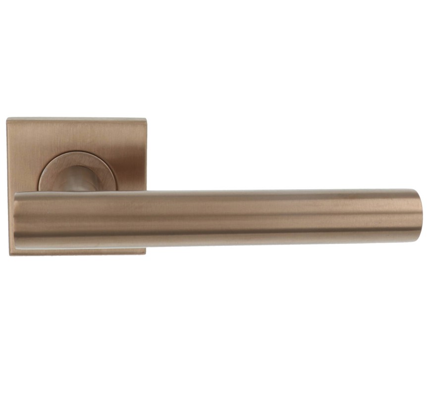 Deurklink BASICS LBVII-19BSQR53 op vierkant rozet PVD licht brons