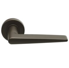 Deurkruk Wig op ronde rozet brons