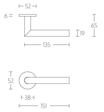 Deurklink Pho op ronde rozet PVD licht brons - Afbeelding 2