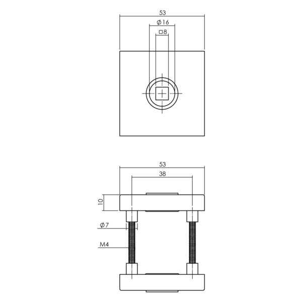 Intersteel SKG3 veiligheid achterdeur set Jura vierkant PVD messingkleur - Afbeelding 3