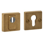 Intersteel SKG3 veiligheidsrozetten vierkant 54x54x12mm met kerntrekbeveiliging PVD messing getrommeld