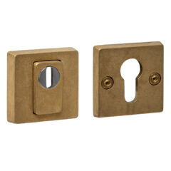 Intersteel SKG3 veiligheidsrozetten vierkant 54x54x12mm met kerntrekbeveiliging PVD messing getrommeld