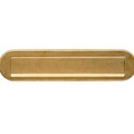 Intersteel briefplaat ovaal met klep/regenrand PVD messing getrommeld