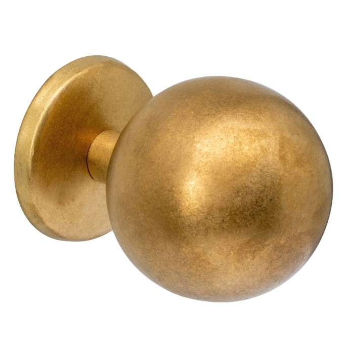 Intersteel voordeurknop bol ø75mm éénzijdige montage PVD messing getrommeld