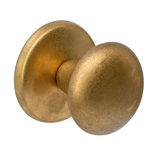 Intersteel voordeurknop paddenstoel ø58mm éénzijdige montage PVD messing getrommeld