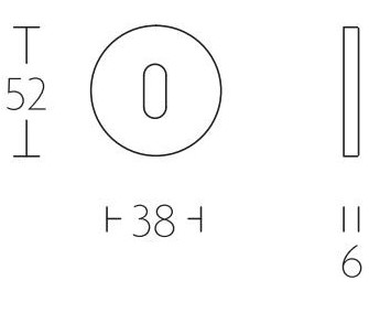 Sleutelplaatje Rond PVD licht brons