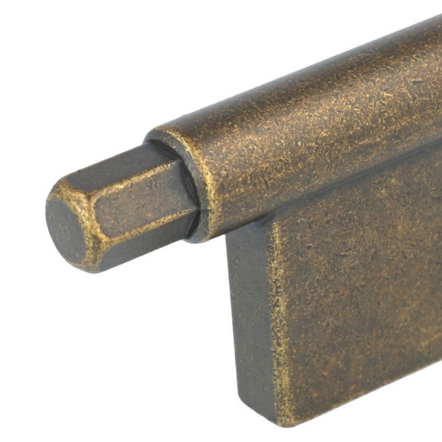 T-knop zamak messing antiek 78 mm - Afbeelding 3