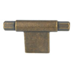 T-knop zamak messing antiek 78 mm