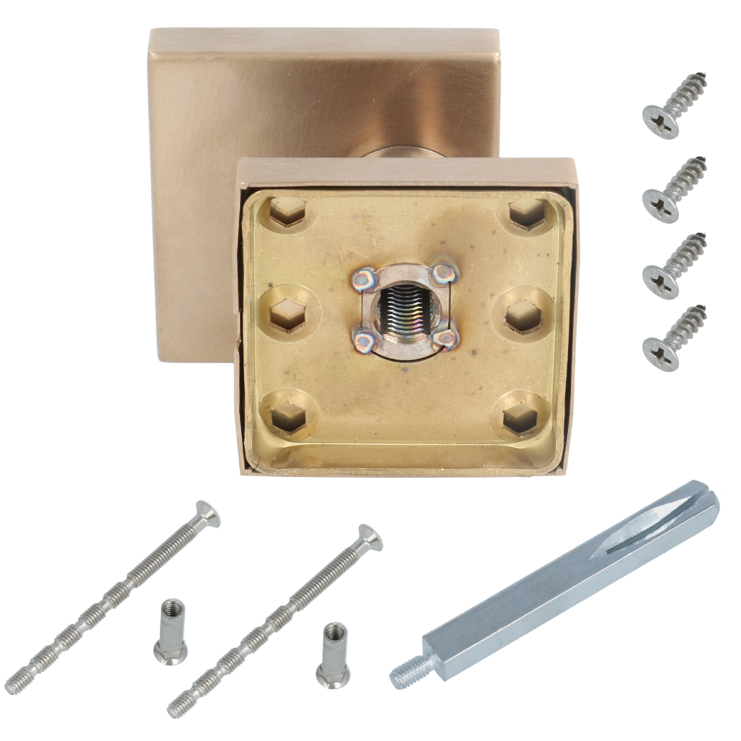 Voordeurknop BASICS BSQ60V Vast op rozet PVD licht brons - Afbeelding 4