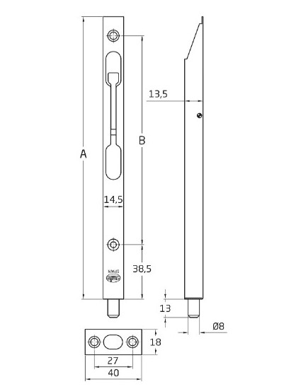 AMIG kantschuif 150 mm staal vermessingd - Afbeelding 2